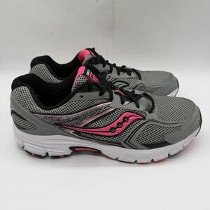 Saucony Cohesion 9 Running Shoes Womens Size 12 WIDE Grey Pink Sneakers S15272-3
